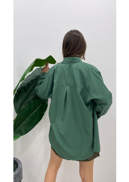 Kadın Oversize Basic Uzun Kol Gömlek modelleri