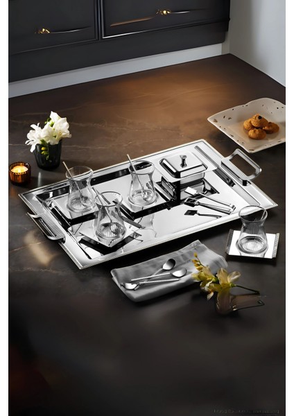 Mios 40 Parça 12 Kişilik Çay Seti - 18/10 Paslanmaz Çelik