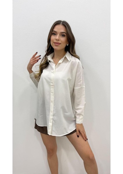 Kadın Oversize Basic Uzun Kol Gömlek fırsatları