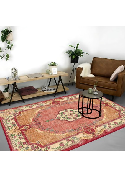 |vintage Eskitme Tarz Otantik Minimalist Krem |yıkanabilir Halı