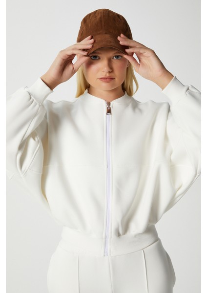 Kadın Darcy Içi Polarlı Oversize Kalıp Ekru Alt Üst Eşofman Takımı modelleri