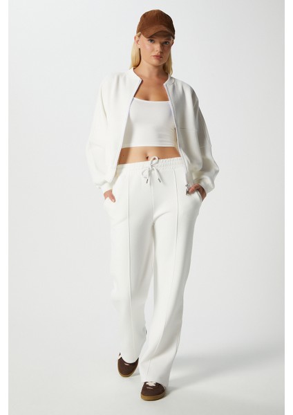 Kadın Darcy Içi Polarlı Oversize Kalıp Ekru Alt Üst Eşofman Takımı fırsatları