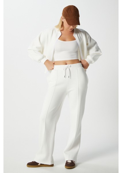 Kadın Darcy Içi Polarlı Oversize Kalıp Ekru Alt Üst Eşofman Takımı indirimleri