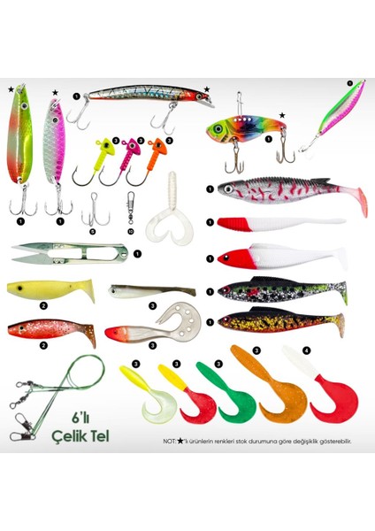 Silikon Spin At-Çek Yem Seti - 70 Parça - Yem Kutulu - Fishack (2003) fiyatları