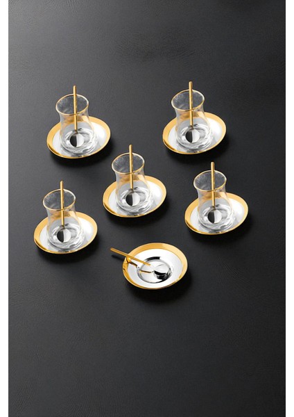 Rio 18 Parça 6 Kişilik Çay Seti - 18/10 Paslanmaz Çelik