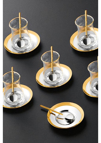 Rio 18 Parça 6 Kişilik Çay Seti - 18/10 Paslanmaz Çelik fiyatları