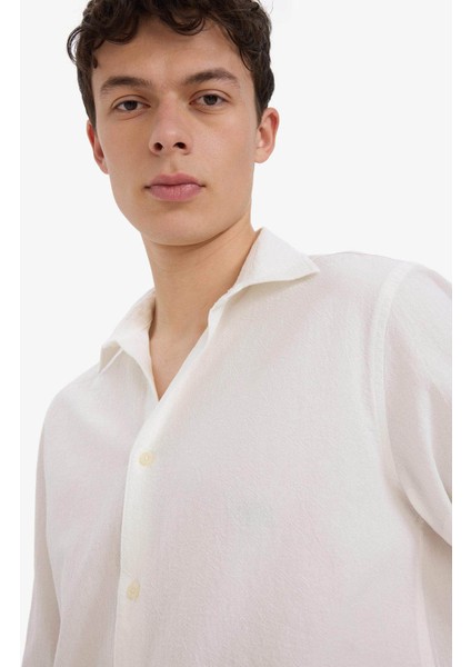 Regular Fit Polo Yaka Pamuklu Uzun Kollu Gömlek E7741AX25AU indirimleri