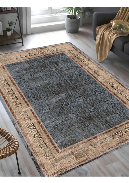 |vintage Eskitme Tarz Otantik Minimalist Gri-Lacivert|yıkanabilir Halı fiyatları