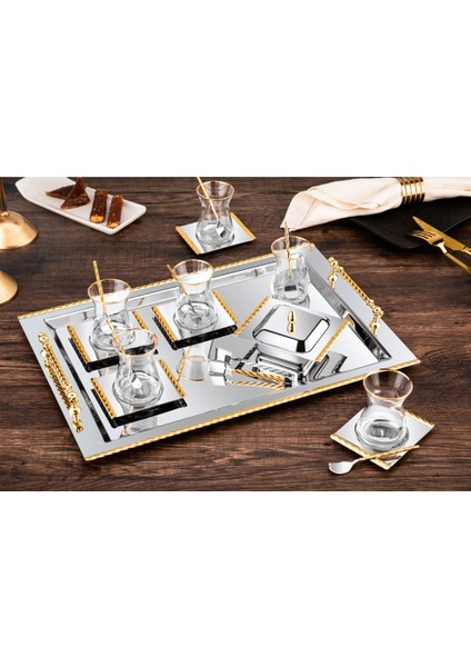 Roma 40 Parça 12 Kişilik Çay Seti - 18/10 Paslanmaz Çelik