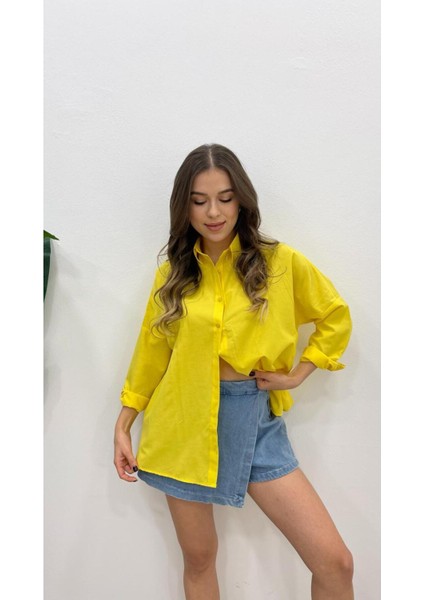 Kadın Oversize Basic Uzun Kol Gömlek fırsatları