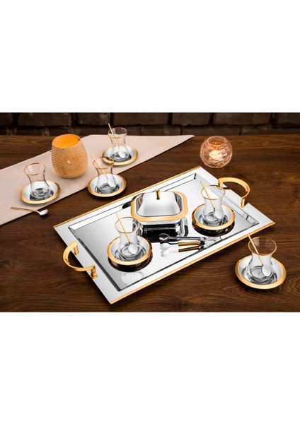 Celine 40 Parça 12 Kişilik Çay Seti - 18/10 Paslanmaz Çelik