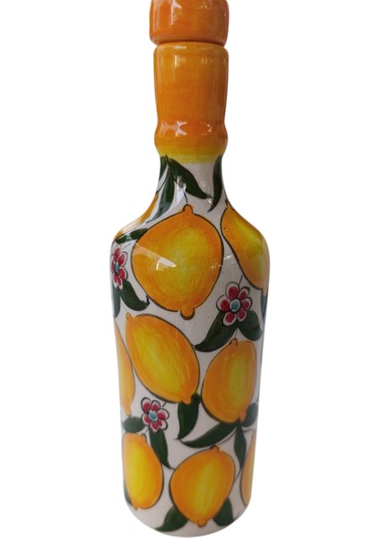 El Yapımı Limon Desenli 400 ml 23 cm Seramik Yağdanlık fiyatları