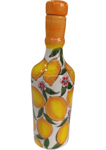 El Yapımı Limon Desenli 400 ml 23 cm Seramik Yağdanlık modelleri