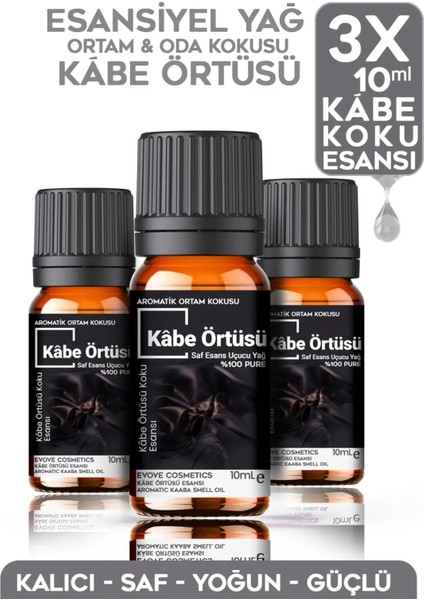 Esansiyel Yağ Kabe Örtüsü Oda Kokusu 3 Adet 10ML Set Aromatik Buhardanlık Difüzör Uçucu Yağ