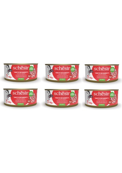 Ton ve Karidesli Tam ve Dengeli Kedi Konserve Jöleli 140 Gr. x 6 Adet