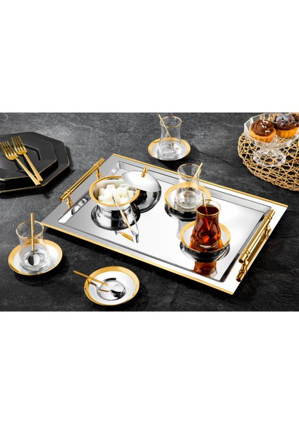 Rio 40 Parça 12 Kişilik Çay Seti - 18/10 Paslanmaz Çelik