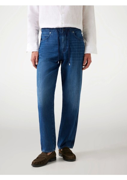 Owen Erkek Mavi Keten Karışımlı Regular Fit Jean M5YAT5D5NO0-GNVA