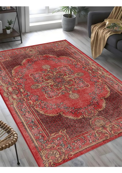|vintage Eskitme Tarz Otantik Minimalist Kırmızı |yıkanabilir Halı fiyatları