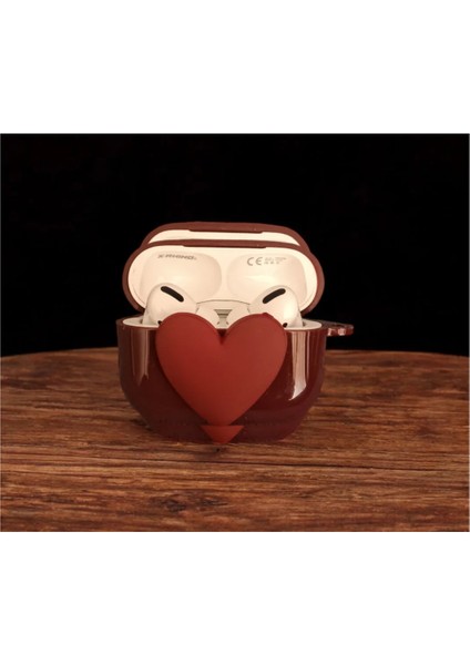 Airpods Kabartmalı Kalp Desenli Kılıf Pro 2 Uyumlu