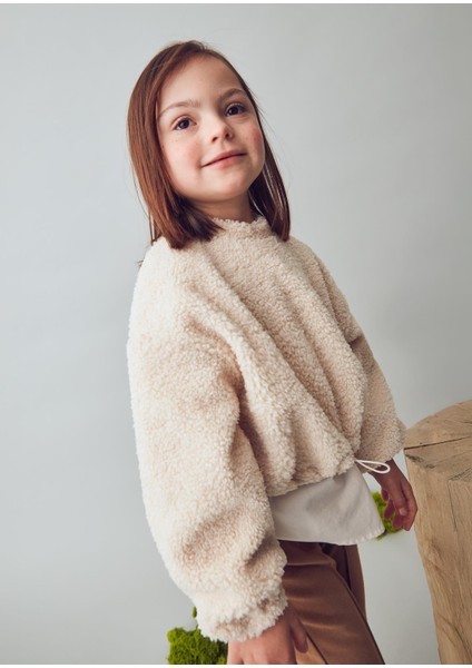 Kız Çocuk Peluş Sweatshirt