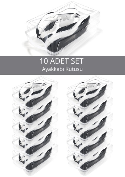 Mithra Life 10 Adet Şeffaf Erkek Kadın Ayakkabı Saklama Kutusu MIT1231 fiyatları