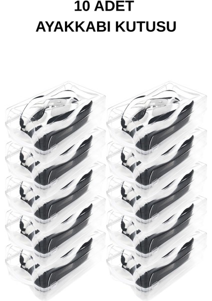 Mithra Life 10 Adet Şeffaf Erkek Kadın Ayakkabı Saklama Kutusu MIT1231 fırsatları