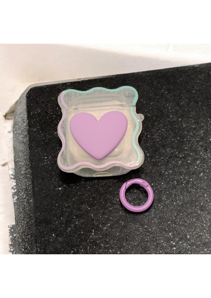 Airpods Kabartma Mor Kalp Desenli Kılıf 1./2. Nesil Uyumlu fiyatları