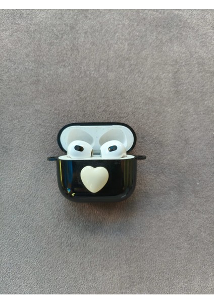 Airpods Kabartma Beyaz Kalp Desenli Kılıf 3. Nesil fiyatları