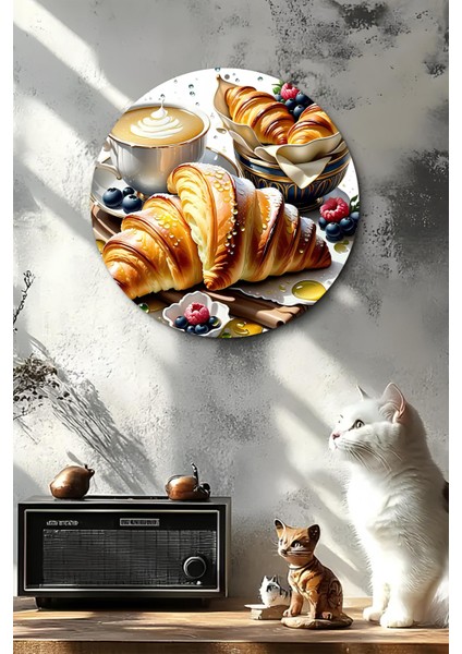 Kahve & Kruvasan Temalı Uv Baskılı Mdf Duvar Süsü – 33X33 cm & 20X20 cm DT133 fırsatları