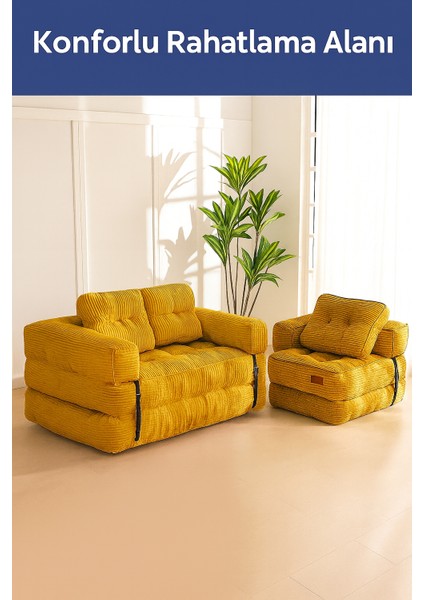Kapri Hardal Yeni Nesil Yatak Kanepe Koltuk Pati Dostu Kadife Kumaşlı fiyatları
