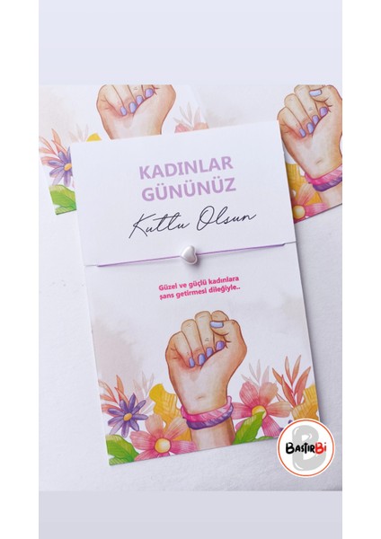 8 Mart Kadınlar Günü Hediyesi Şans Bilekliği 10 Adet modelleri