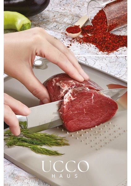 Çift Taraflı Kaymaz Kesme Panosu | Rendeli, Et, Sebze ve Meyve Pratik Plastik Kesme Tahtası Mutfak indirimleri