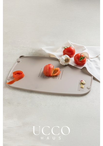 Çift Taraflı Kaymaz Kesme Panosu | Rendeli, Et, Sebze ve Meyve Pratik Plastik Kesme Tahtası Mutfak