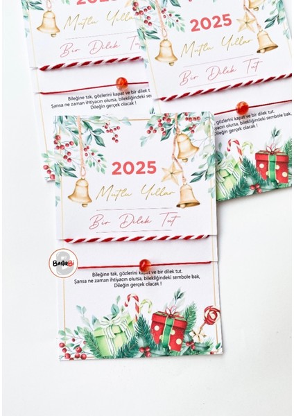 Yeni Yıl Yılbaşı Bileklikli Hediye Kartları 10 Adet fiyatları