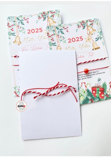 Yeni Yıl Yılbaşı Bileklikli Hediye Kartları 10 Adet modelleri