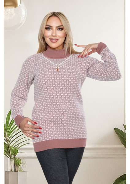 Kolye Aksesuar Detaylı Şık Sakal(Yumoş) Bluz- Balıkçı Yaka Yeni Sezon Modern Tasarım fiyatları