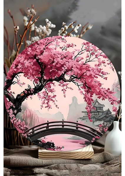 Japon Kiraz Çiçeği Temalı Uv Baskılı Mdf Duvar Süsü – 33X33 cm & 20X20 cm DT107 modelleri