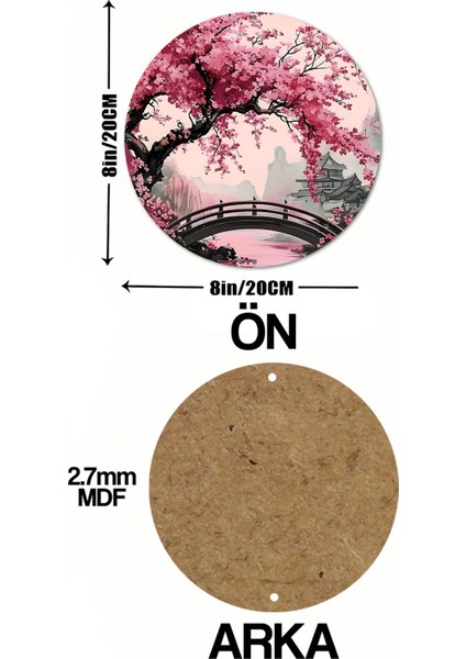 Japon Kiraz Çiçeği Temalı Uv Baskılı Mdf Duvar Süsü – 33X33 cm & 20X20 cm DT107 indirimleri