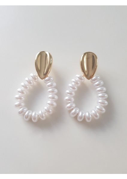 Gold Damla Dizi Inci Küpe modelleri