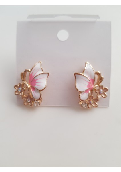 Kelebek Figürlü Pembe Renkli Küpe fiyatları