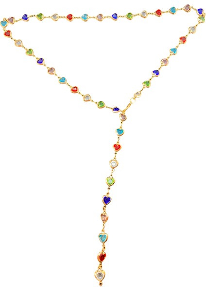 Renkli Kalpler Model Zirkon Taş Modern Tasarım Y Model Kolye (YKOLYE01)