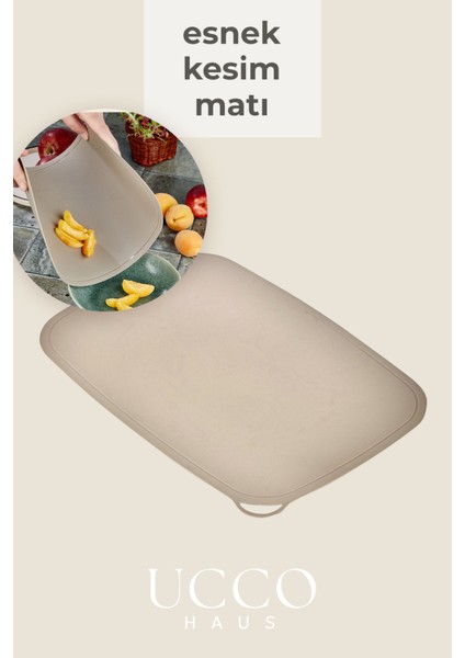 Esnek Kaymaz Kesim Matı 23X34 cm | Bıçak Dostu Pratik Doğrama ve Taşıma Altlığı Sunumluk