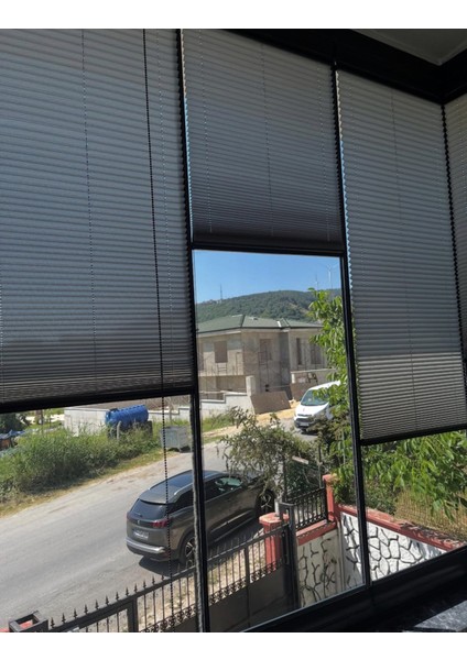 Plise Katlanır Cam Balkon Perdesi - Ofis Perdesi - Mutfak Perdesi - Salon Perdesi Gri fiyatları