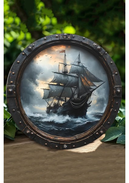 Dekoratif Uv Baskılı Mdf Duvar Süsü – Yelkenli Gemi Tasarımı – 33X33 cm & 20X20 cm DT129