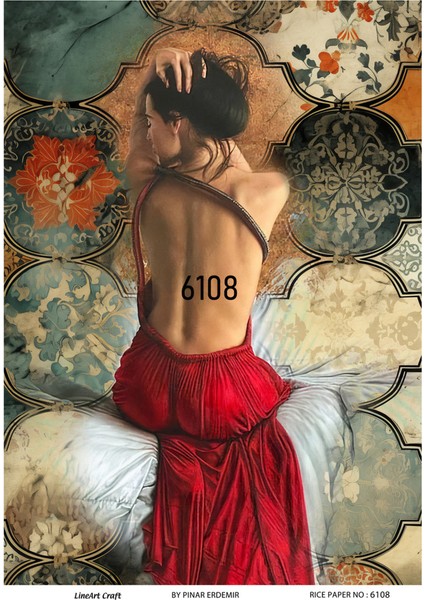 6108 Kadın Desenli Pirinç Dekopaj 30X42