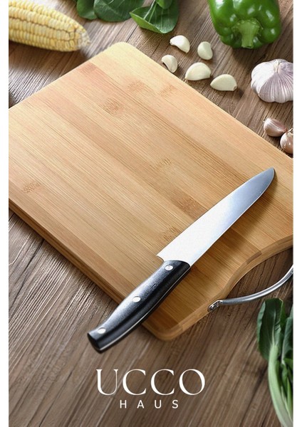 Metal Saplı Bambu Kesme Tahtası 21,5X32 cm Orta Boy – Antibakteriyel, Sağlıklı, Dayanıklı