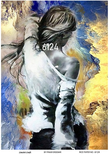 6124 Kadın Desenli Pirinç Dekopaj 30X42