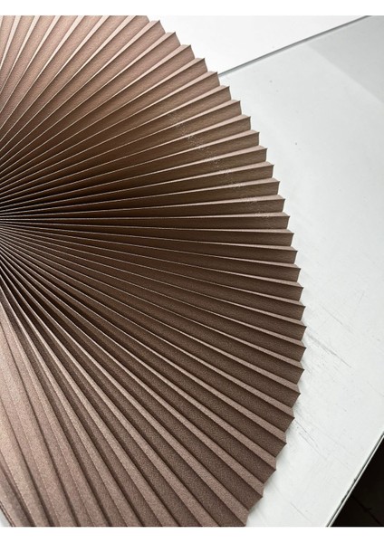 Plise Katlanır Cam Balkon Perdesi - Ofis Perdesi - Mutfak Perdesi - Salon Perdesi Kahverengi modelleri