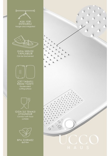 Çift Taraflı Kaymaz Kesme Panosu | Rendeli, Et, Sebze ve Meyve Pratik Plastik Kesme Tahtası Mutfak fiyatları