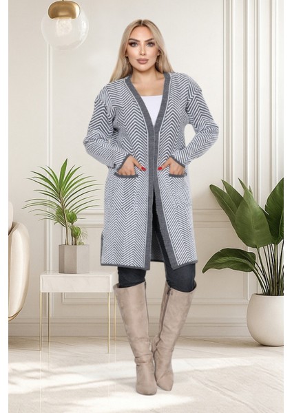 Diz Boy Sakal (Yumoş) Iplik Ceket -Iki Cepli Triko Kazak Yeni Sezon Şıklığı